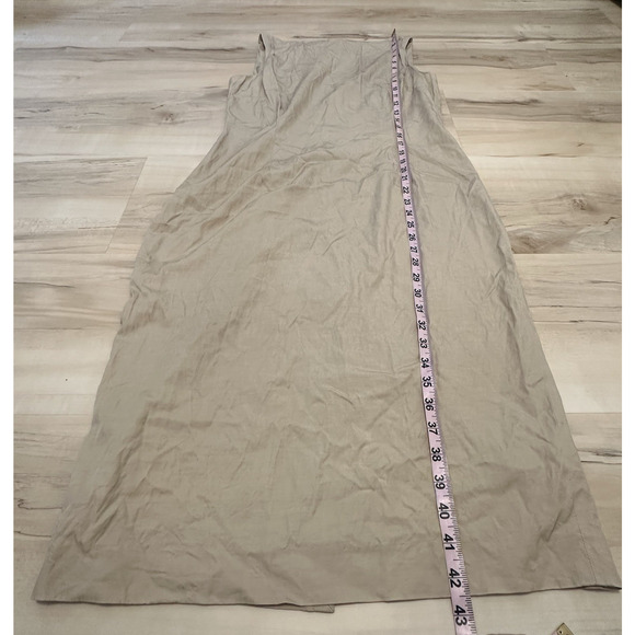 Theory Dress 8 A-line Cupro Cotton Shift Sleeveless Beige Workwear - Picture 10 of 10